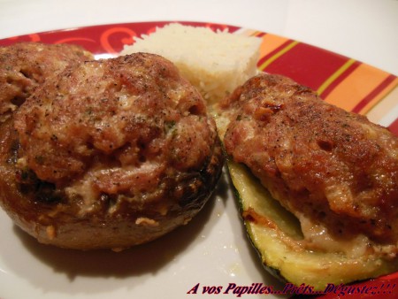 Courgettes et champignons farcis